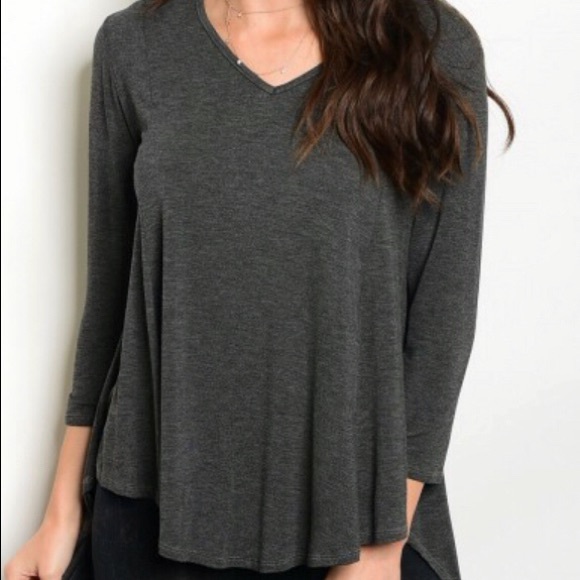 SALES ❗️Charcoal V Neck long sleeve Sweater - Picture 4 of 6